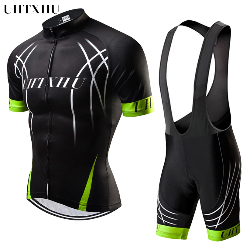 

Uhtxhu Men Summer Cycling Jersey Set Mountain Bike Clothing MTB Bicycle Wear Clothes Maillot Ropa Ciclismo Men Cycling Sets