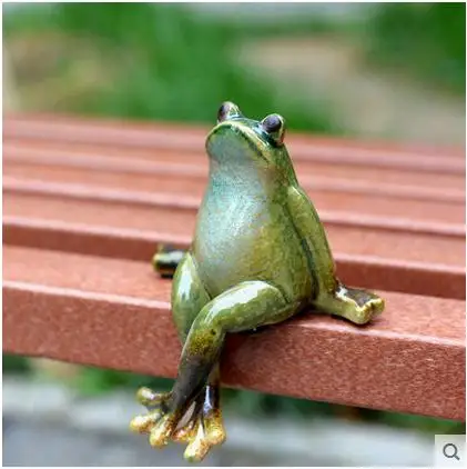 Пару керамическая зеленая лягушка статуя жабы для домашнего декора украшение