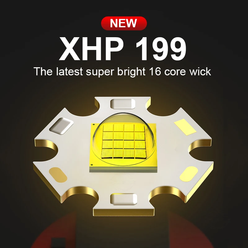 Супер мощный яркий светодиодный фонарик XHP199 перезаряжаемый XHP160 мощсветильник