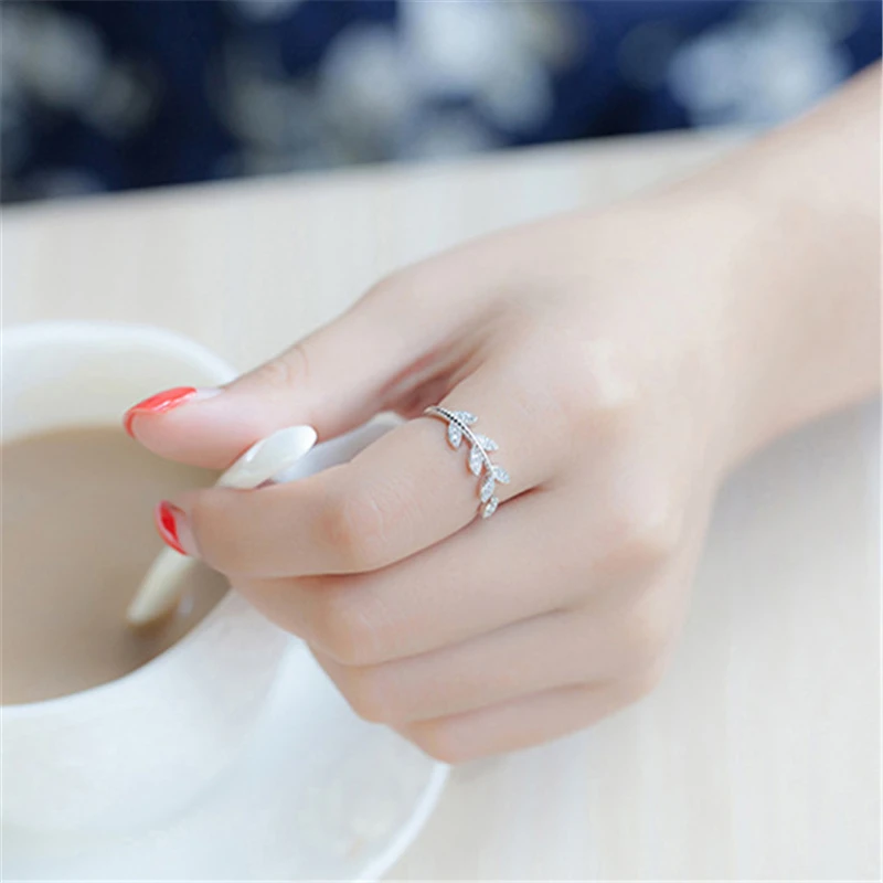 Серебряное кольцо с цветком в форме листа свадебные кольца из циркона для женщин