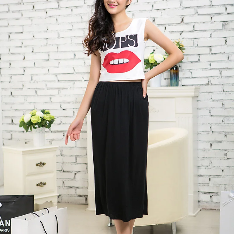 Women Half Slips Solid Casual Petticoat Skirt Knee Length Dress Lady Underskirts Vestidos Bottoming Skirts Underdress Sleepwears