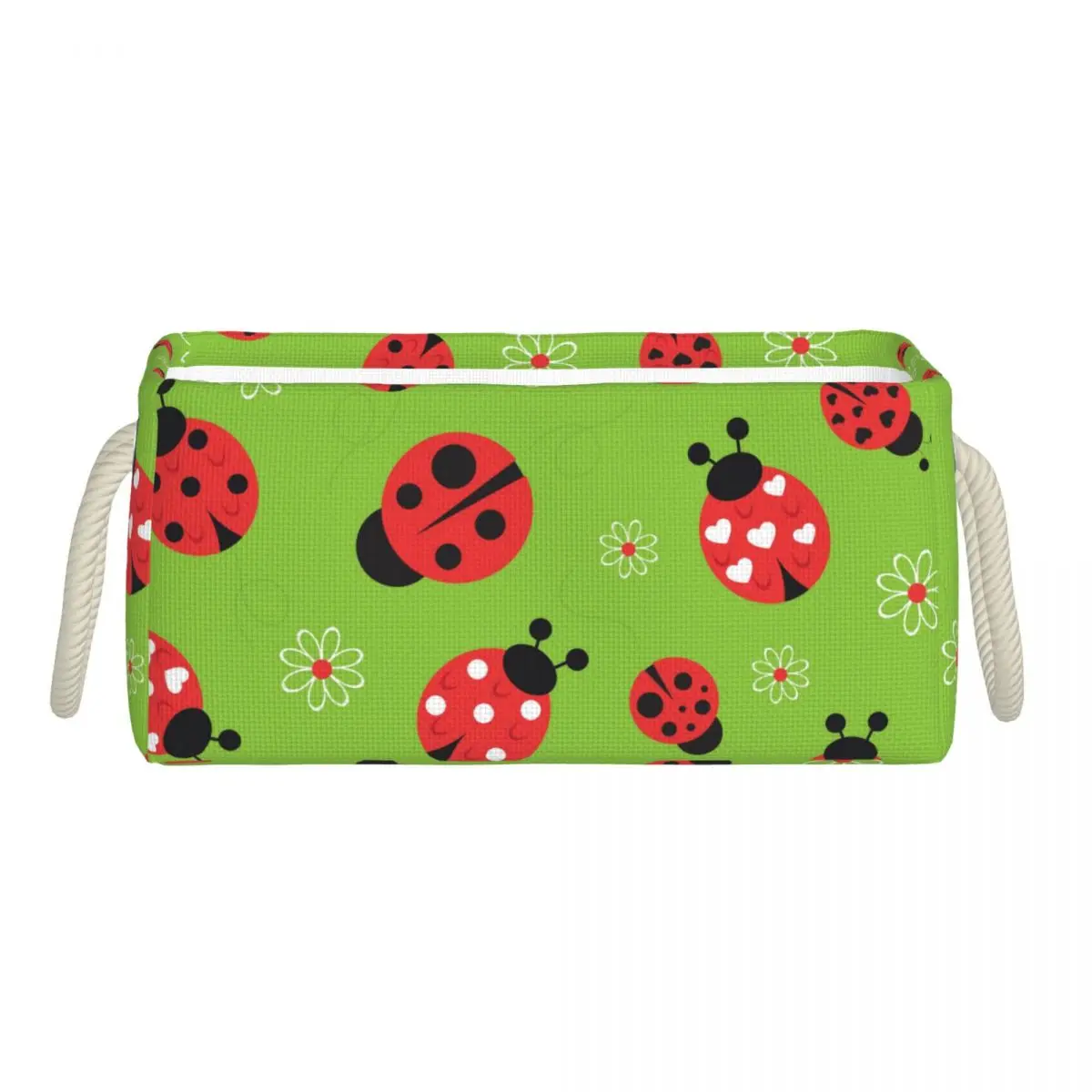 

Складная корзина для хранения цветов и божьей коровки из хлопка и льна