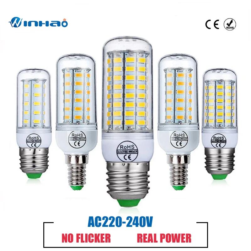 [YOYOLUO]E27 Светодиодный светильник E14 светодиодный кукуруза SMD 5730 220 В 24 36 48 56 69 72