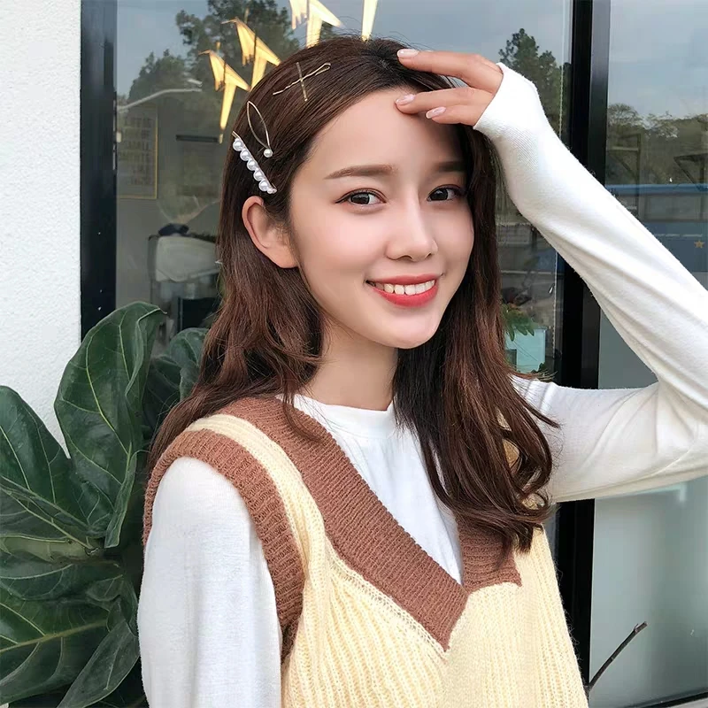 Заколки для волос женские металлические с имитацией жемчуга 2020 |