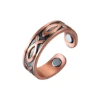Кольцо Oktrendy регулируемое мужское, винтажное магнитное кольцо с 12 созвездиями из чистой меди, артрит, открытые кольца-манжеты для мужчин