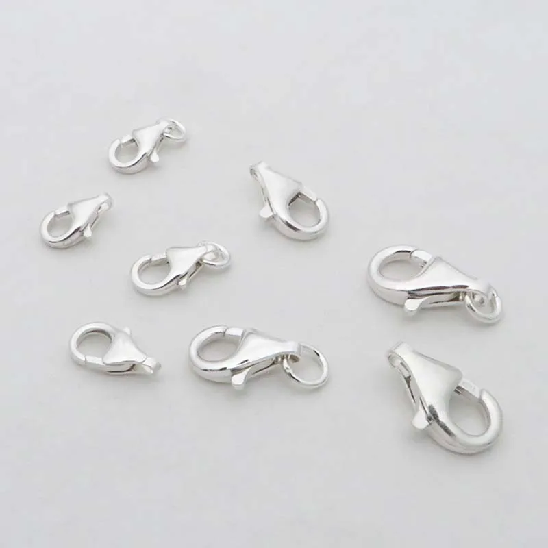 2 шт. настоящее Настоящее Твердое Серебро 925 пробы весенние застежки крючки с