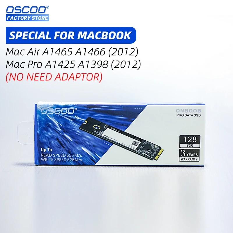 Твердотельный накопитель OSCOO 512 ГБ 256 SATA SSD для Macbook Air A1465 A1466 2012 Pro A1425 A1398|Внутренние