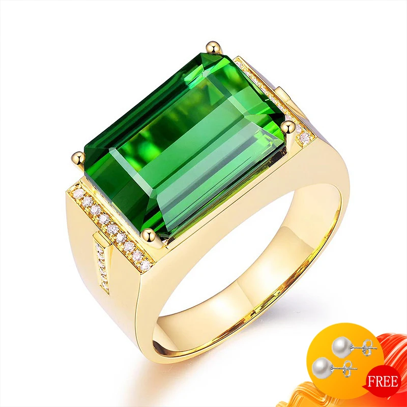 Модное мужское кольцо серебро 925 пробы ювелирные изделия прямоугольник изумруд
