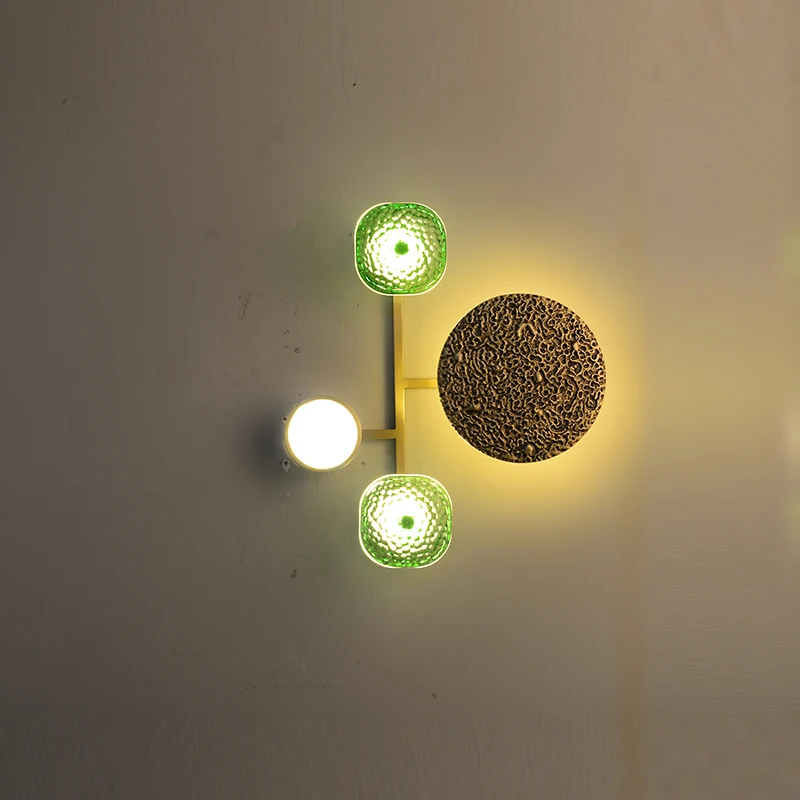 Современная круглая медная настенная лампа в стиле пост модерн креативный