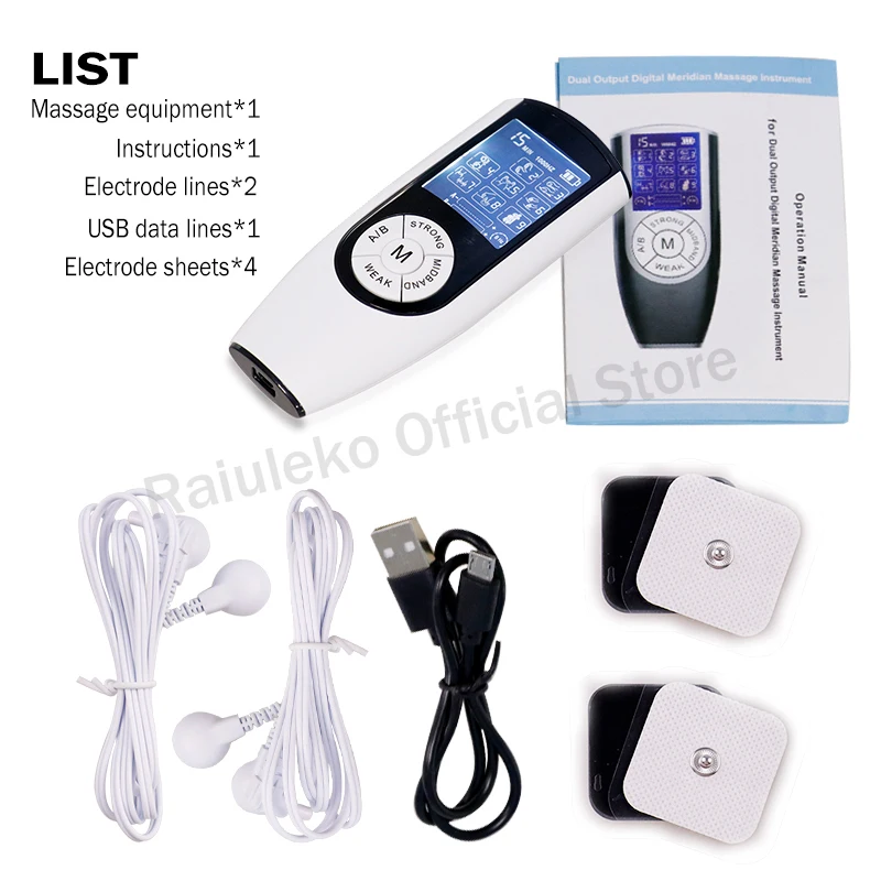 Миостимулятор двухканальный Выход десятки тысяч EMS боли Массажер Электрический