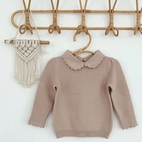 2021 kids knitted pullover girls long sleeve knit lace sweater new autumn winter baby clothing girls pullover sweaters 1 7yrs