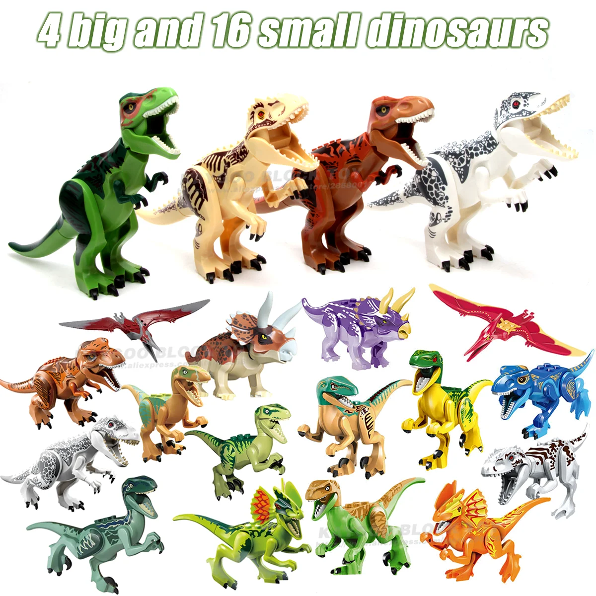 Один набор динозавров мир Юрского периода динозавры фигурки строительные лошади