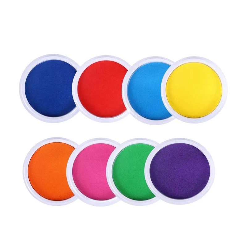 

8 PCS Craft Ink Pad 8 Colors Washable Stamp Ink Pads Stamps Partner for Kids Paints Painting DIY Craft Promotion
