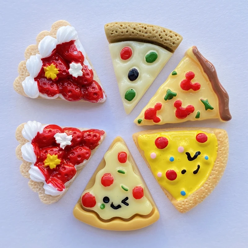 

10Pcs Resin Cute Mixed Mini Pizza Flat Back Cabochons Scrapbooking DIY Jewelry Craft Decoration Accessories E30
