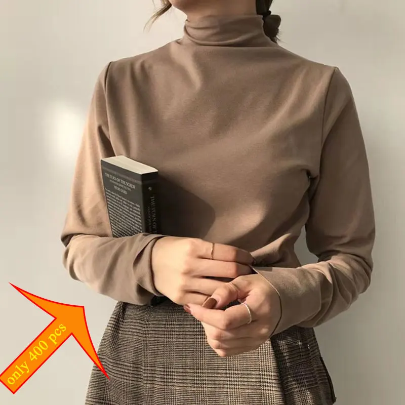 Женский свитер с высоким воротом белый длинным рукавом пуловер осень 2019 | Женская