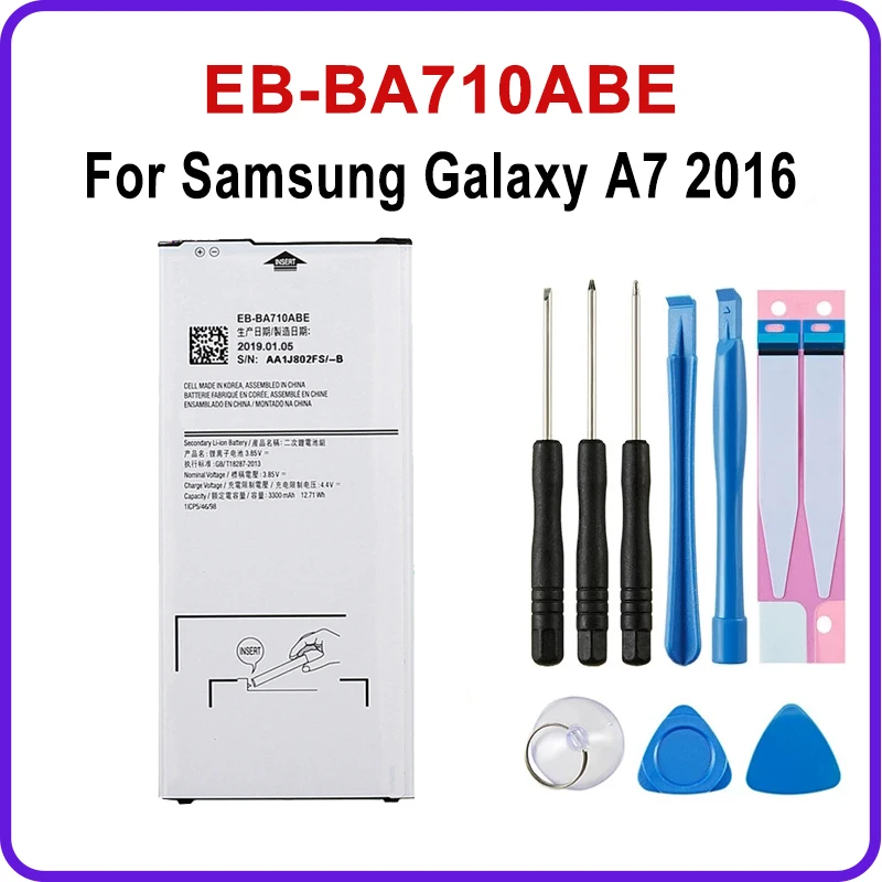 

Replacement Battery EB-BA710ABE For Samsung Galaxy A7 2016 A710 A7100 A7109 A710F EB-BA710ABA Battery 3300mAh