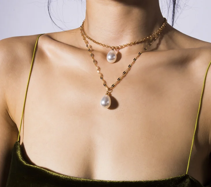 Женское многослойное ожерелье цепочка в стиле хип хоп с имитацией