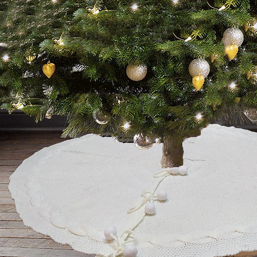 

Christmas Plush Tree Skirt With White Solid Color Plush Christmas Tree Skirt Christmas Gift Decorations 120cm