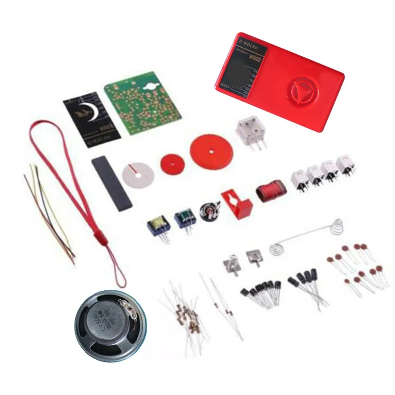 1 комплект красный 7-пробки AM радио электронный DIY электронная обучающая HX108-2 F5D4 |
