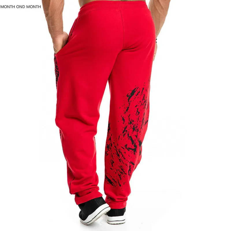 

Cotton Print Jogger Pants Elastic Loose Trousers Casual Men Track Pants Fitness Training Sweatpants Fashion Hip Hop Harem Pants