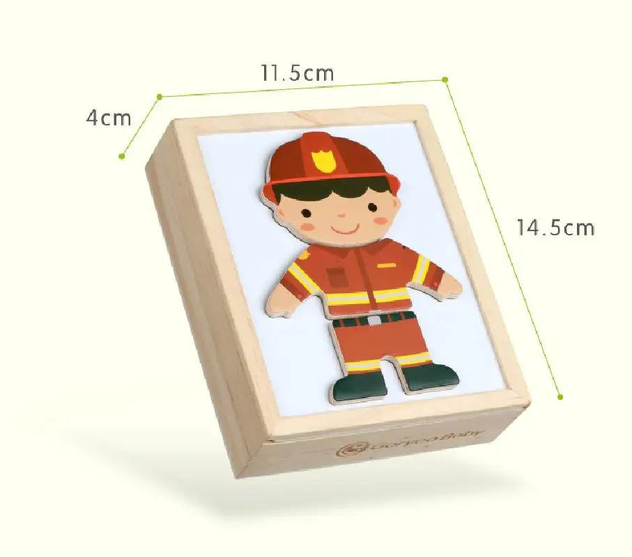 Игрушка деревянная Монтессори сделай сам магнитный сменный медведь