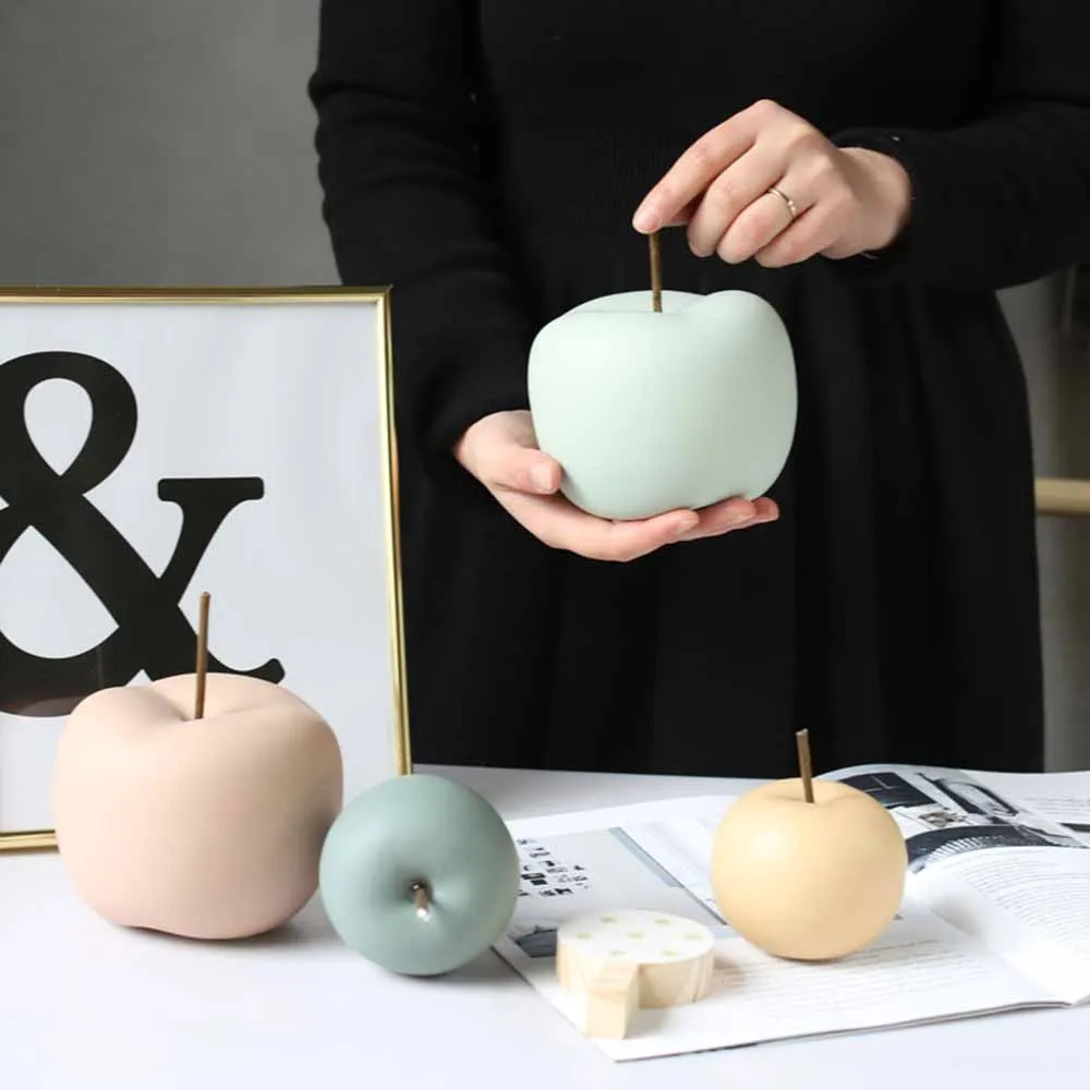 Креативное керамическое украшение в скандинавском стиле яблоко простое для