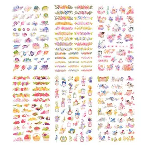 6 шт.упак. милый цветок Cat наклейки бумажные украшения Diy Ablum дневник в стиле Скрапбукинг этикетка наклейка кавайные этикетки корейские канцелярские принадлежности