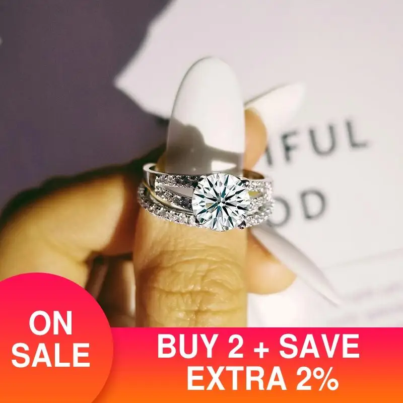 Твердые 925 серебро обручальное кольцо комплект ювелирных изделий для женщин