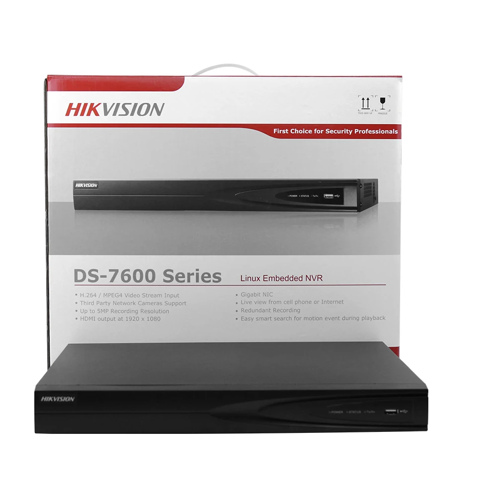 Hikvision английская версия NVR DS 7616NI E2/16P Встроенный Plug & Play 16POE порты 2SATA 6MP разрешение