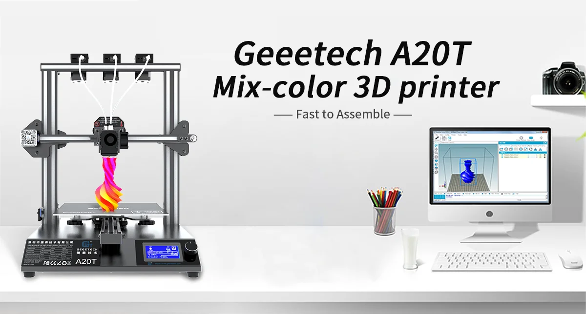 Geeetech A20T 3d принтер 3 в 1 из смешанного свойства обновления GT2560 V4.0 контроллер с открытым исходным кодом 250*250*250 мм LCD2004 FDM CE