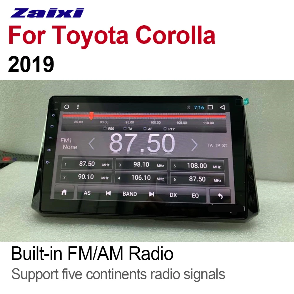 Автомобильный мультимедийный плеер ZaiXi Android GPS аудио радио стерео для Toyota Corolla 2019