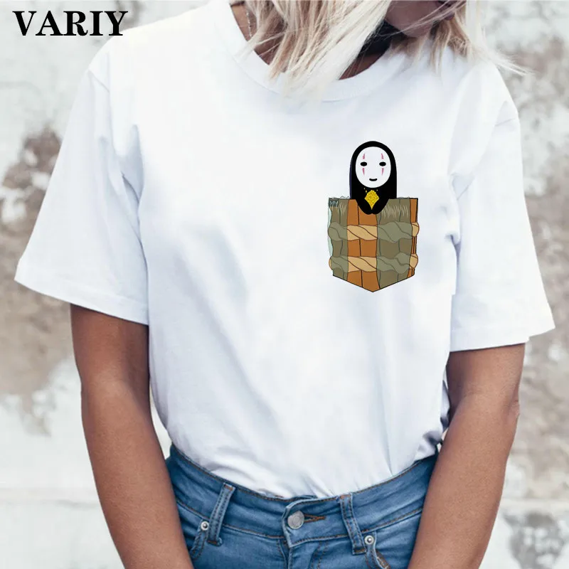 

Ghibli t-shirt Japanese Anime women Totoro Spirited Away graphic tees women femme cartoon woman clothes summer funny tshirts