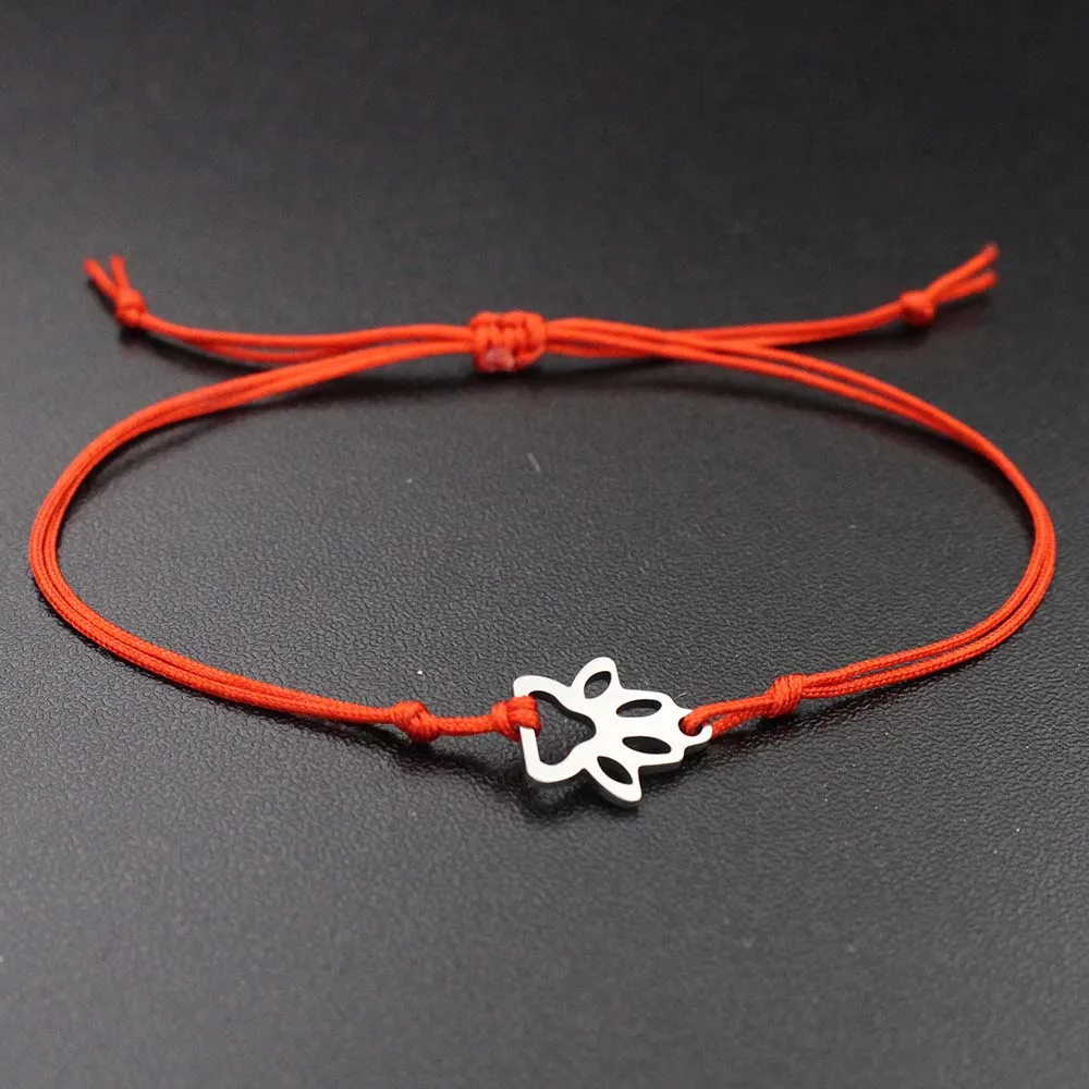 Невыцветающий мини-браслет из нержавеющей стали ручной работы черные красная