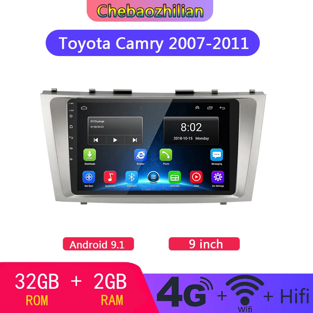 4G LTE Android 9 1 автомобильный Радио мультимедийный видео плеер для Toyota Camry 2007 2011 GPS