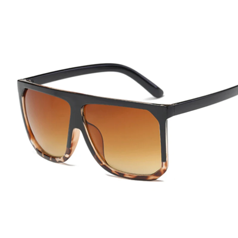 Модные солнцезащитные очки с плоским верхом женские брендовые дизайнерские