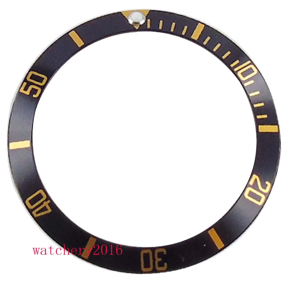 38mm Watch Bezel Black Blue Red Coffee Aluminum Alloy Bezel Insert Fit 40mm SUB Parnis Men's Watch