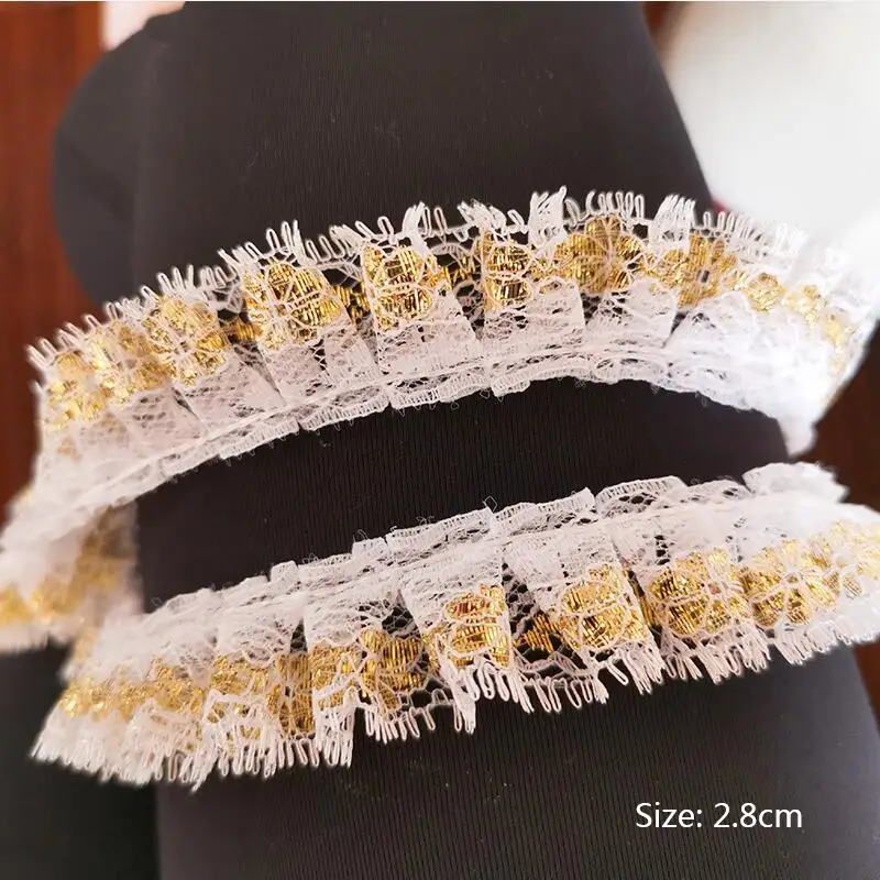 1 м вышитый кружевной тюль белое золото кружевная ткань цветок гипюр отделка
