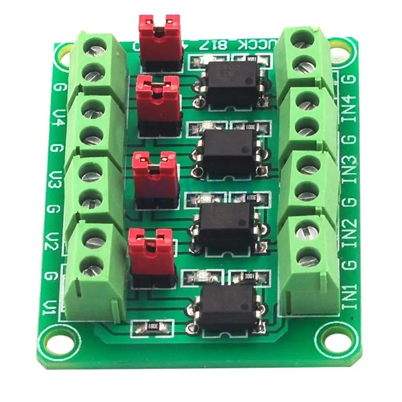 PC817 4 Channel Optocoupler Isolation Board Voltage Converter Adapter Module 3.6-30V Driver Photoelectric Isolated | Электронные