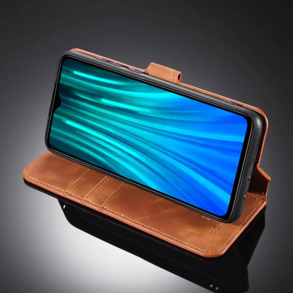 DG. MING матовая кожаная ретро чехол для Xiaomi Redmi Note 8 7 Pro Магнитный Флип кошелек