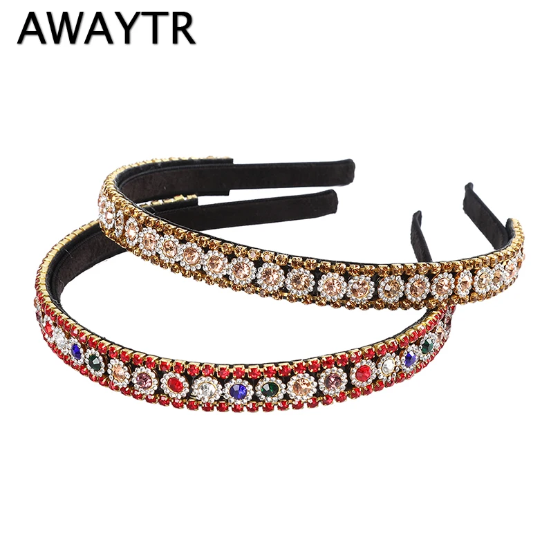 AWAYTR новинка 2021 повязка на голову стразы геометрический рисунок женские