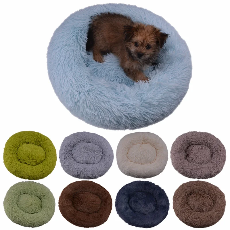 

Длинная плюшевая кровать Dounts Dod, подушка для питомца, Конура, овальная мягкая пушистая удобная для больших кошек, собак, домик в виде пончика,...