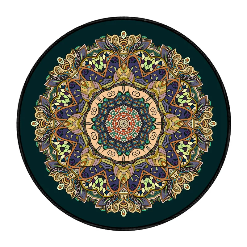

Chinese geomantic crystal velvet round carpet machine washable printing floor mat bedroom living room dining room household