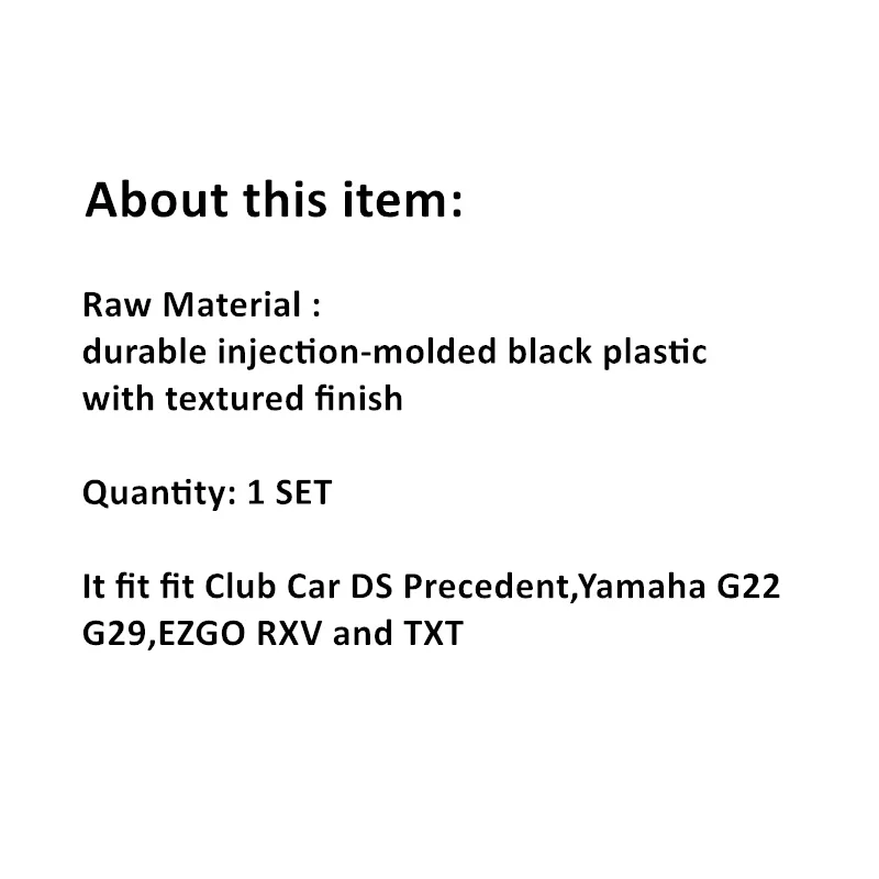 JayCreer Golf Cart 4 Fender Flares For Club Car DS Precedent Yamaha G22 G29 EZGO RXV and TXT |