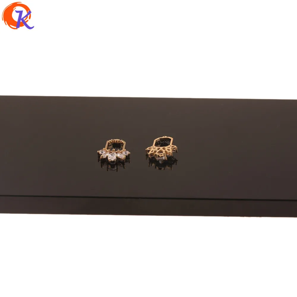 Cordial Design 30Pcs 13*18MM Jewelry Making/Earrings Connectors/Genuine Gold Plating/DIY CZ Charms/Hand Made/Earring Findings | Украшения и