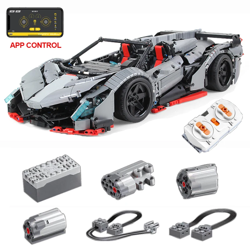 Радиоуправляемый автомобиль Veneno Lamborghimis Roadster Power Function строительные блоки кирпичи