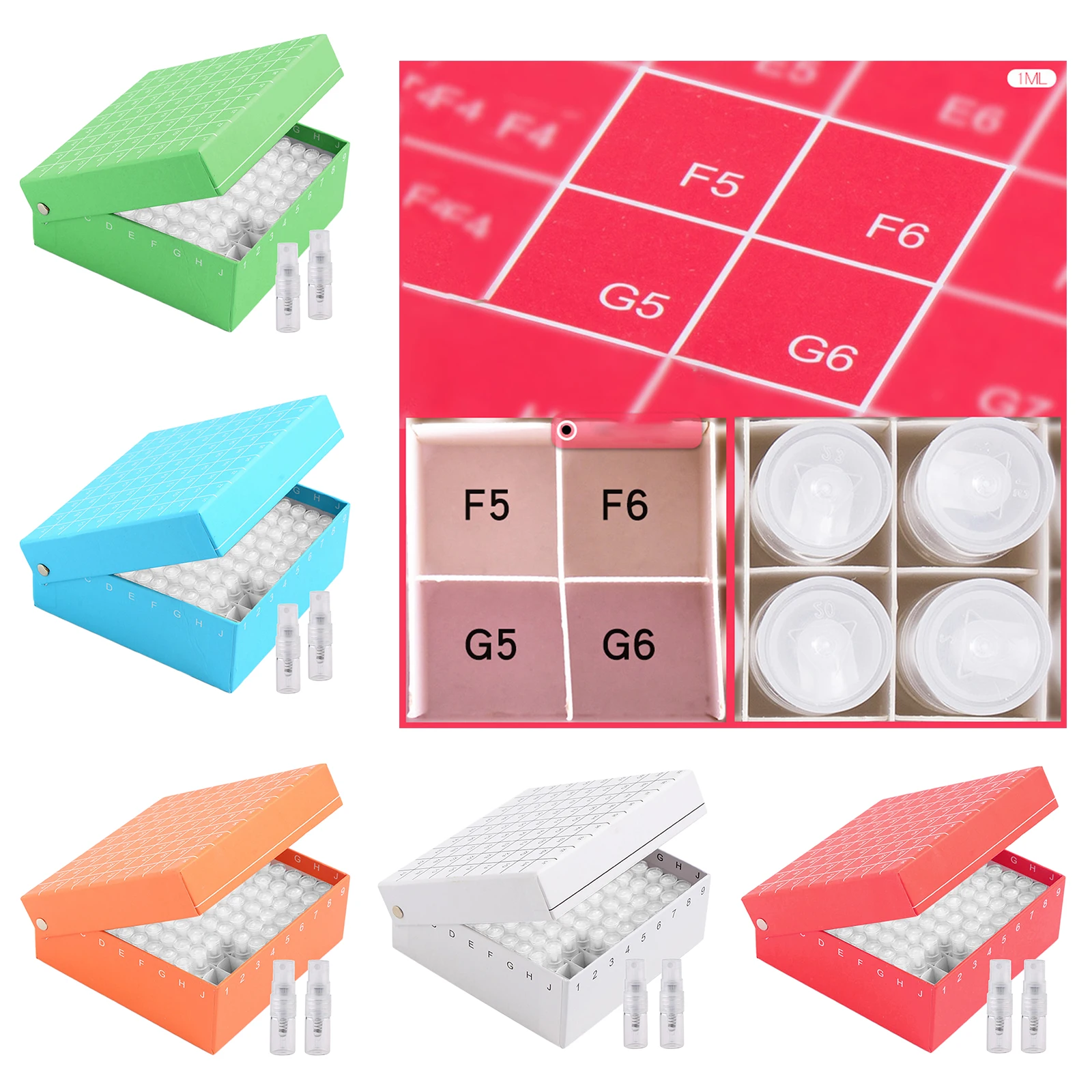 

81Pcs Clear Portable Spray Bottles Atomizers Containers with PP Organizer for Perfume Essential Oils Skincare Home Space Saver