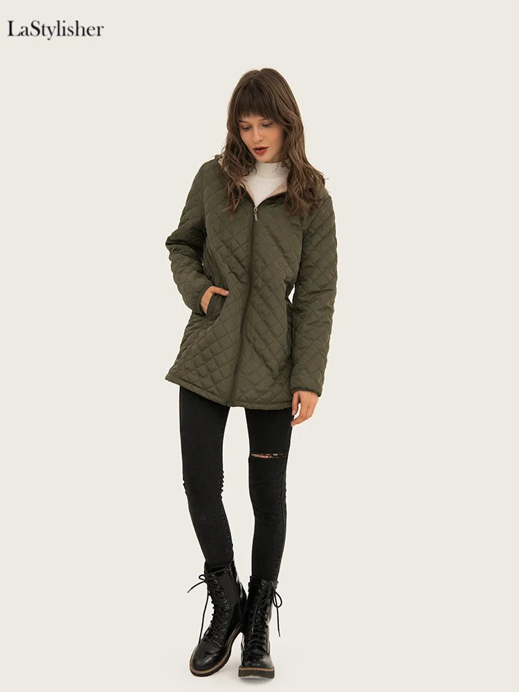 Теплая Женская куртка из берберского флиса Длинная зимняя с капюшоном пальто