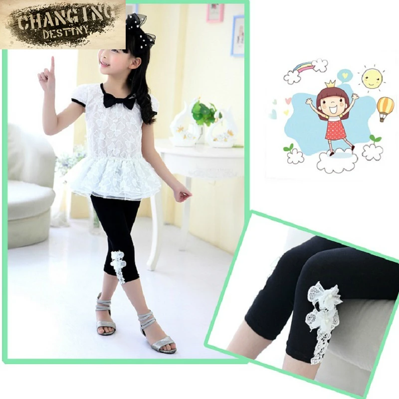Летние детские леггинсы для девочек от 2 до 6 лет кружевные штаны штаны|leggings for girl