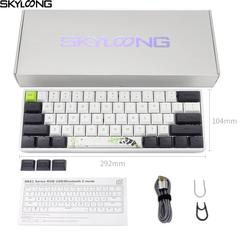 Клавиатура Механическая Skyloong SK61 Panda игровая клавиатура с RGB подсветкой 61 клавиша