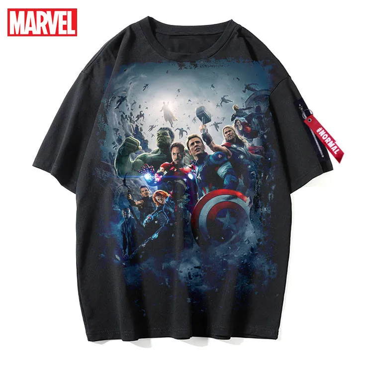

Disney's Marvel Avengers Iron Man Thanos black and female 3D printed cotton loose-fitting short-sleeved T-shirt anime t shirt